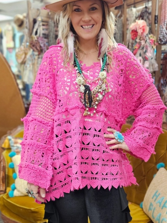 A Rare Bird Jackets & Blazers - 🎉 A RARE BIRD “ QUINCY “ A RARE BIRD HAND MADE CROCHET HEART SWEATER 54
